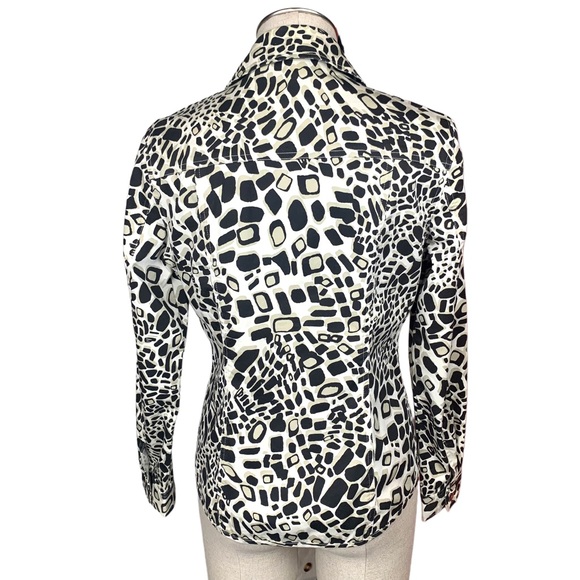 Chico's Shirt Jacket in Abstract Animal Print sz S / 4 Chico's Sz 0 - Picture 7 of 13